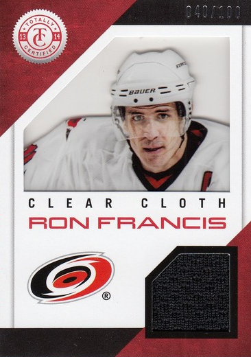 jersey karta RON FRANCIS 13-14 Totally Certified Clear Cloth Jersey /100